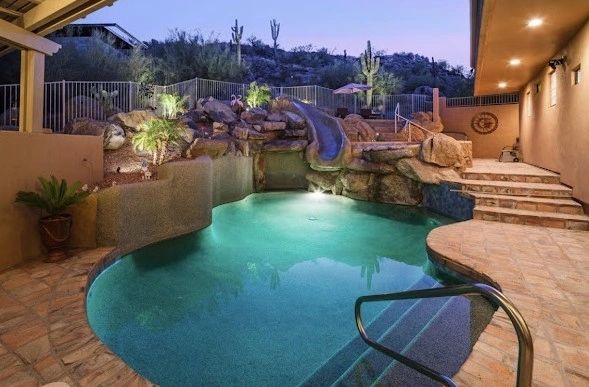 Luxury pool backyard in Arizona